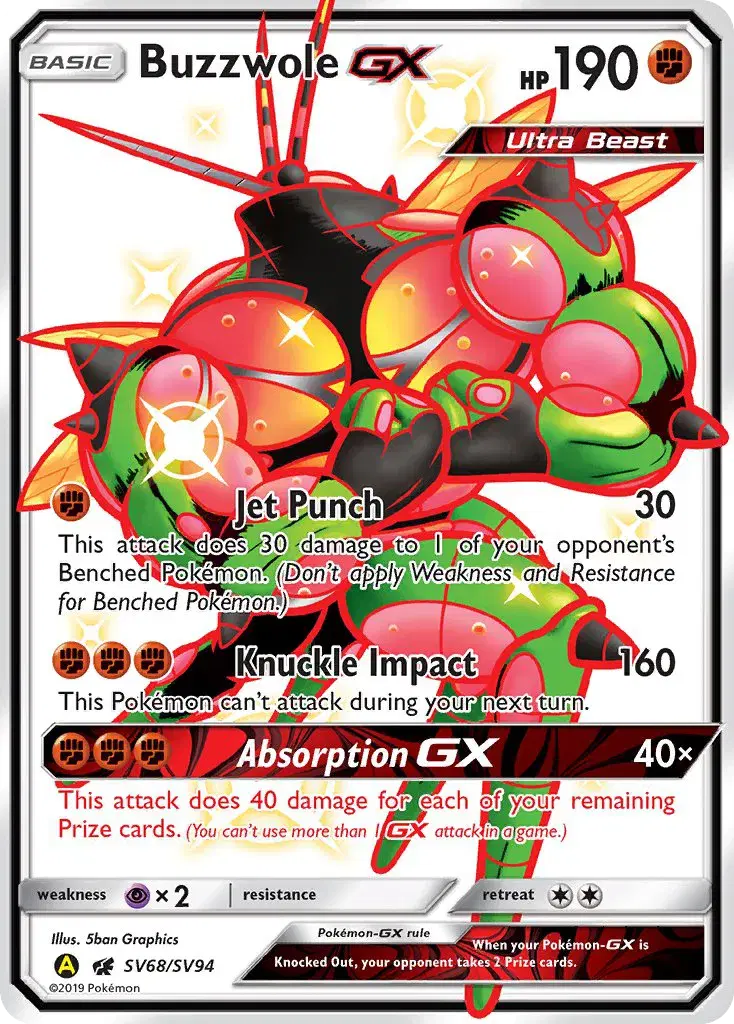Buzzwole-GX Hidden Fates Shiny Vault SV68