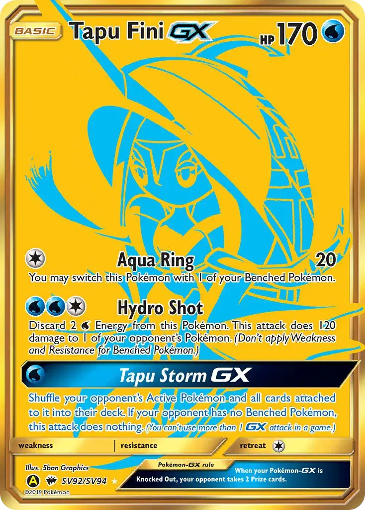 Tapu Fini-GX Hidden Fates Shiny Vault SV92