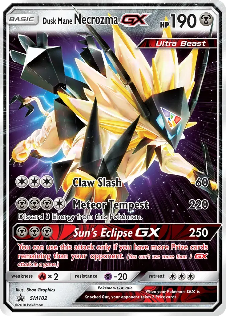 Dusk Mane Necrozma-GX SM Black Star Promos SM102