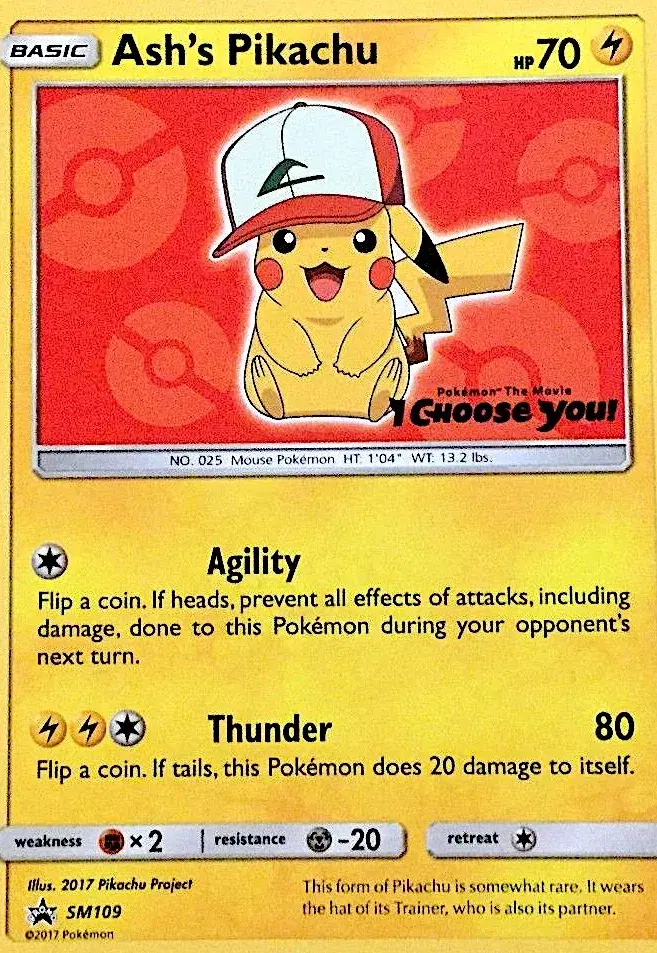 Ash's Pikachu SM Black Star Promos SM109