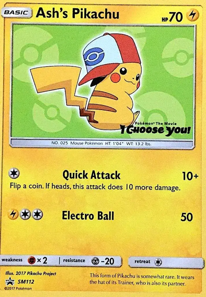 Ash's Pikachu SM Black Star Promos SM112