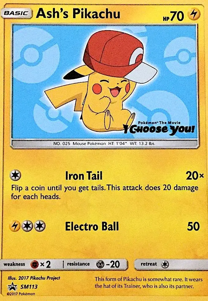 Ash's Pikachu SM Black Star Promos SM113