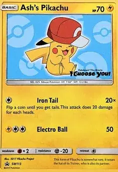 Ash's Pikachu SM Black Star Promos