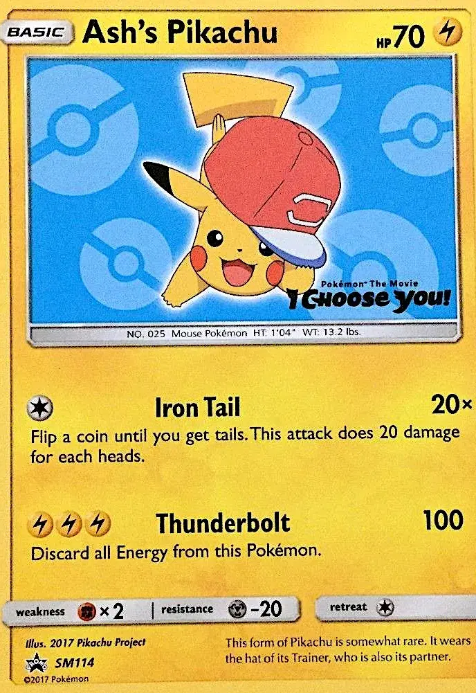 Ash's Pikachu SM Black Star Promos SM114