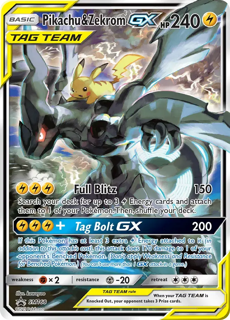 Pikachu & Zekrom-GX SM Black Star Promos SM168