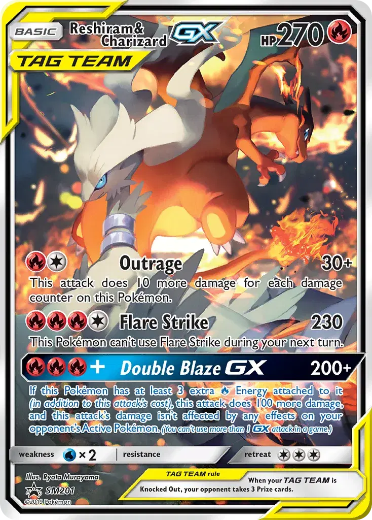 Reshiram & Charizard-GX SM Black Star Promos SM201