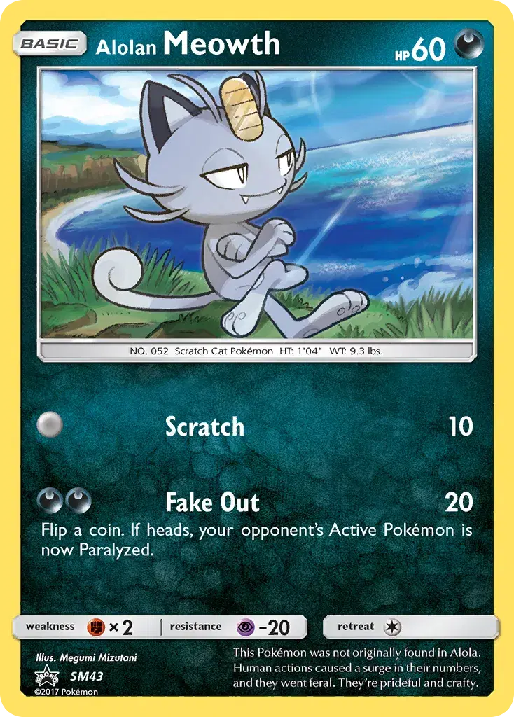 Alolan Meowth SM Black Star Promos SM43