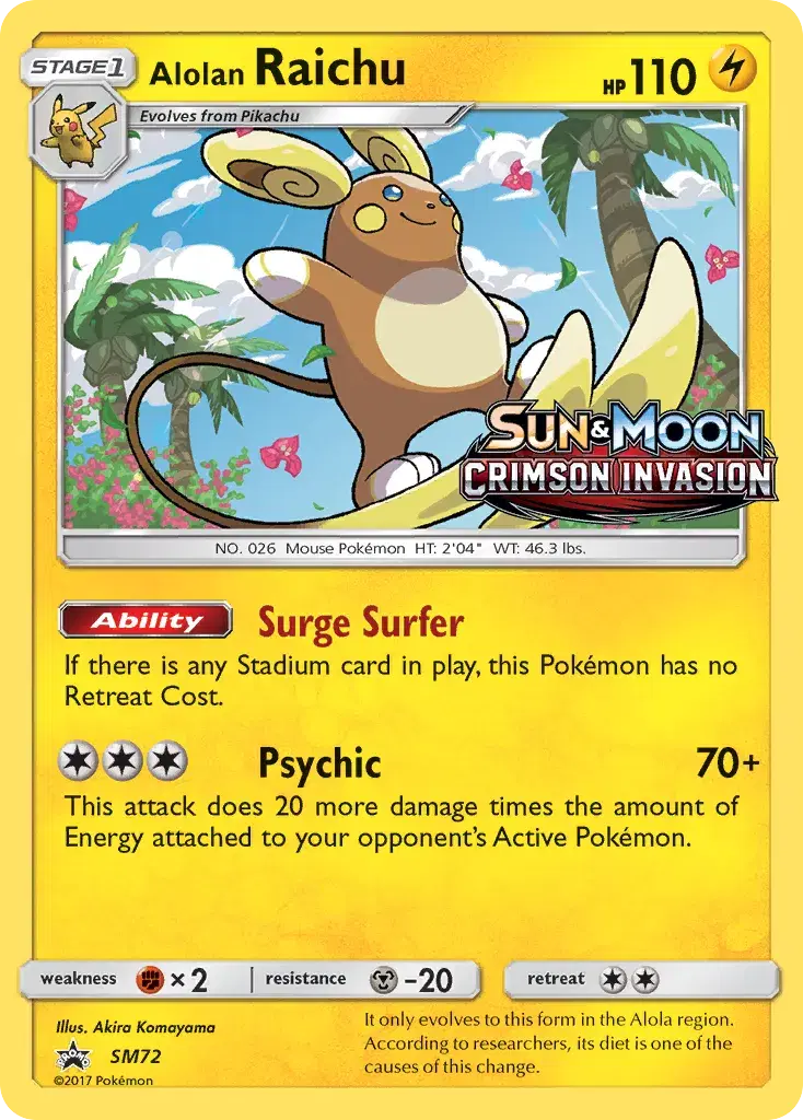 Alolan Raichu SM Black Star Promos SM72