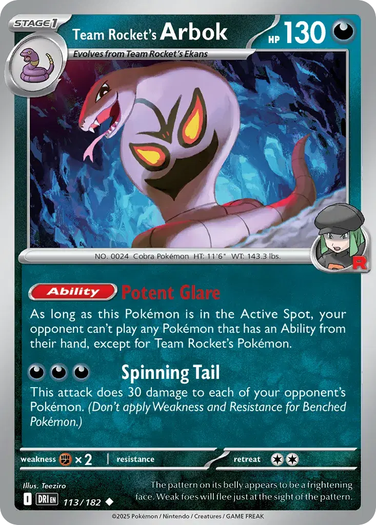 Team Rocket's Arbok Destined Rivals 113