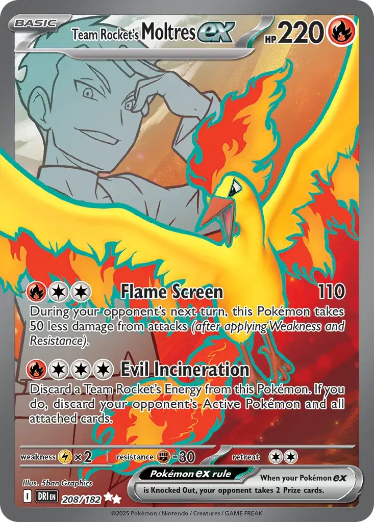 Team Rocket's Moltres ex Destined Rivals 208