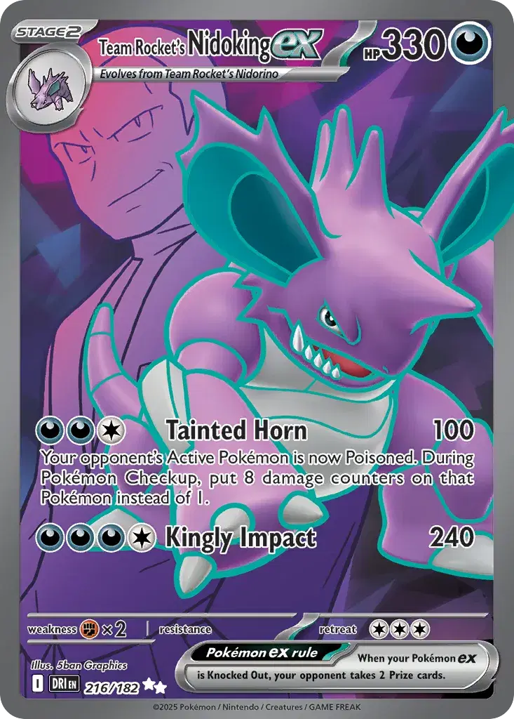 Team Rocket's Nidoking ex Destined Rivals 216