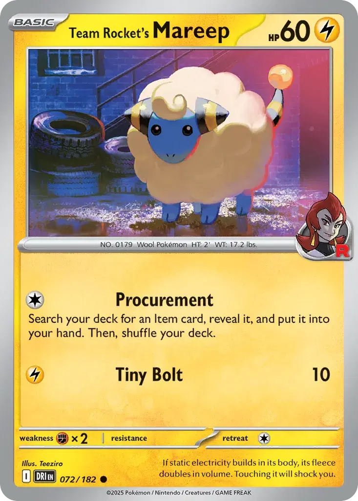 Team Rocket's Mareep Destined Rivals 72