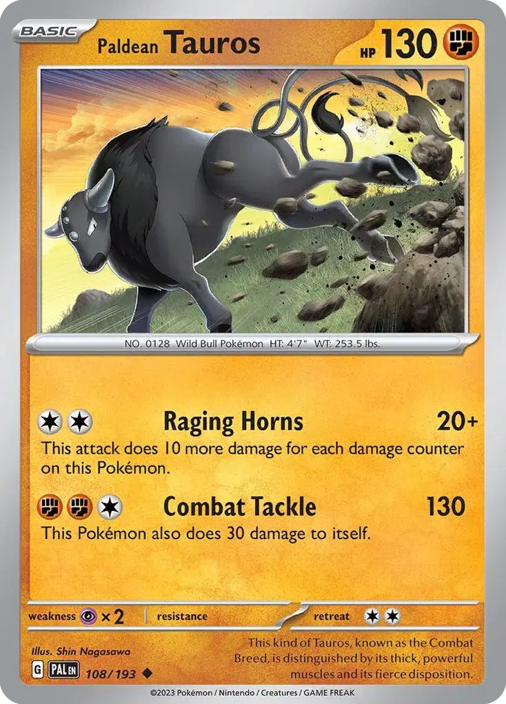 Paldean Tauros Paldea Evolved 108