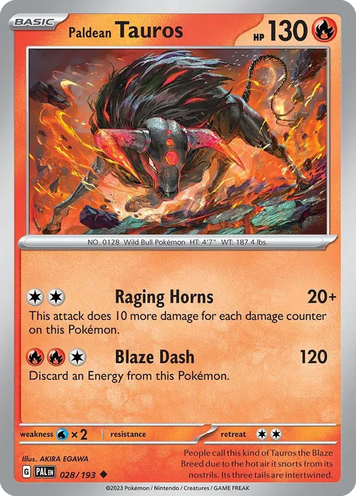 Paldean Tauros Paldea Evolved 28