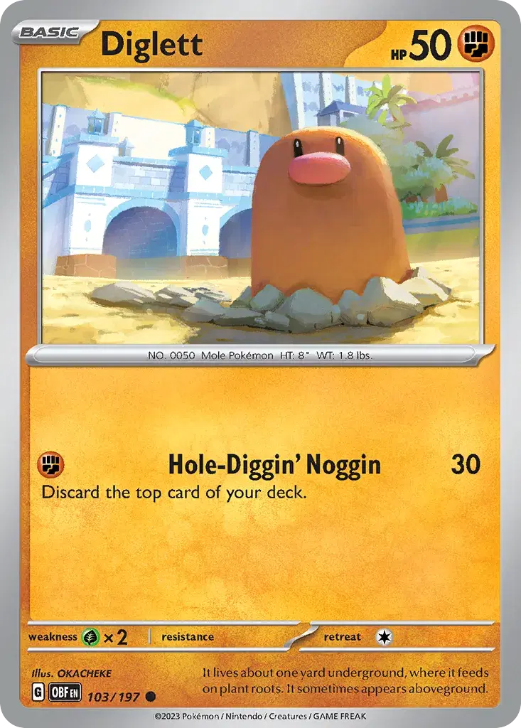 Diglett Obsidian Flames 103