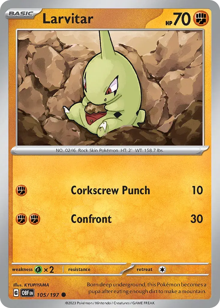 Larvitar Obsidian Flames 105
