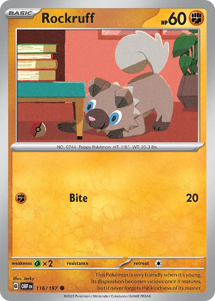 Rockruff Obsidian Flames 116