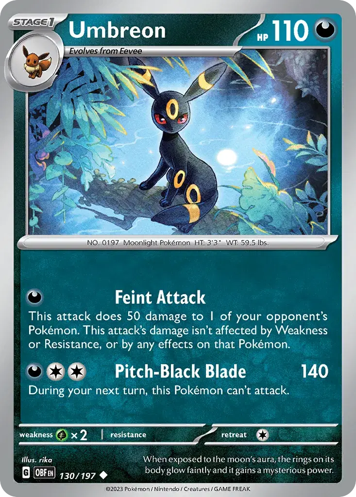Umbreon Obsidian Flames 130