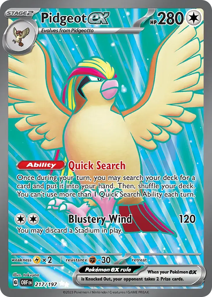 Pidgeot ex Obsidian Flames 217