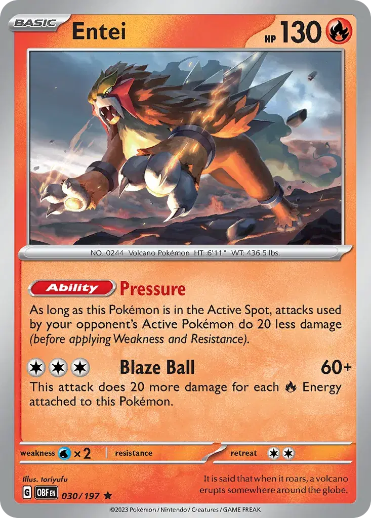Entei Obsidian Flames 30