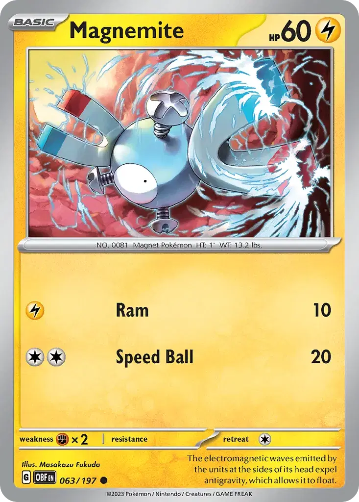 Magnemite Obsidian Flames 63