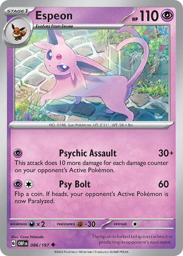 Espeon Obsidian Flames 86