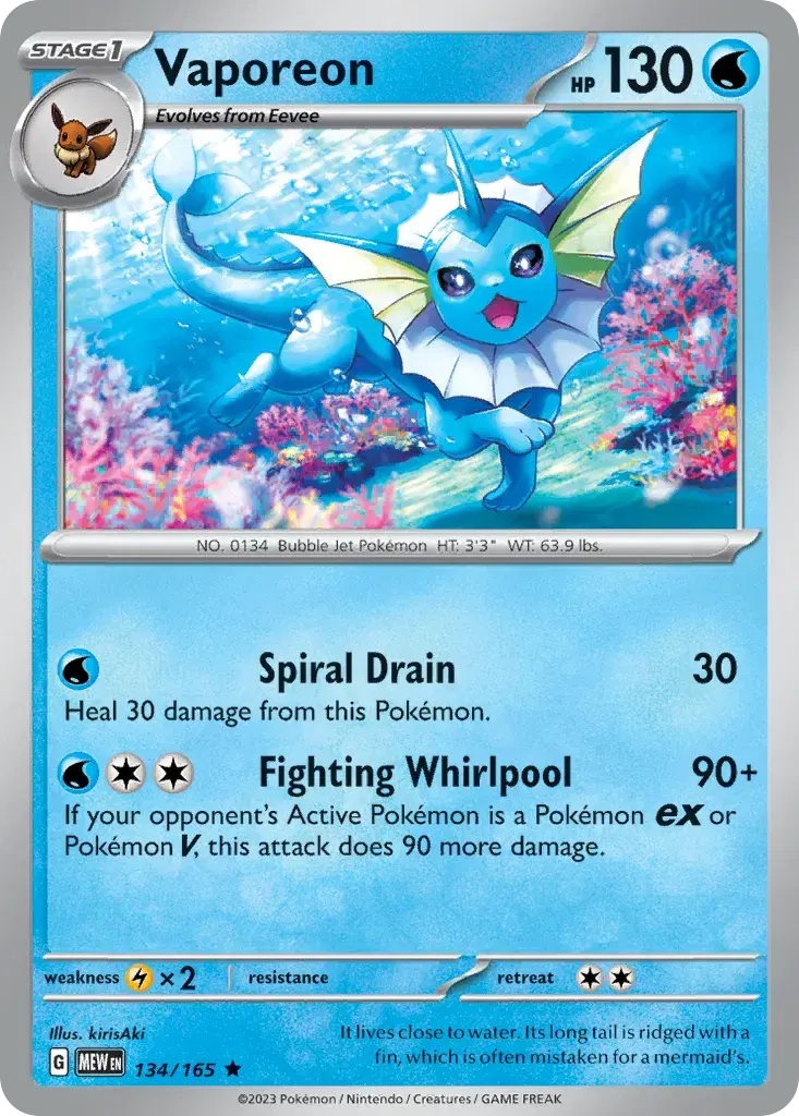 Vaporeon 151 134