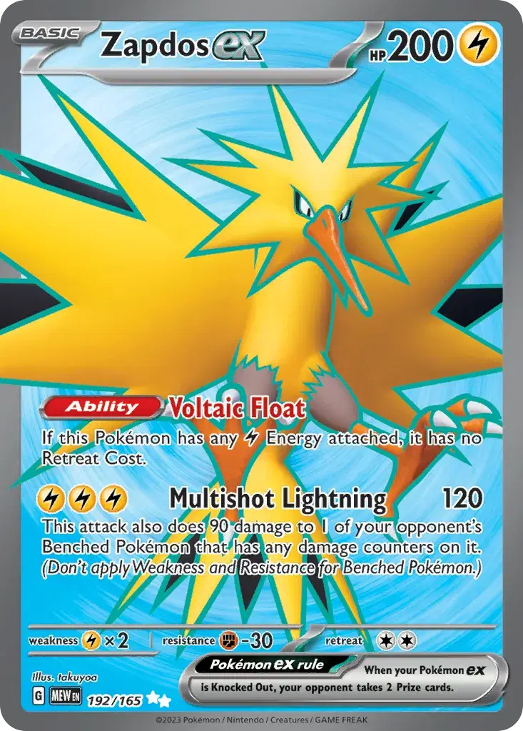 Zapdos ex 151 192
