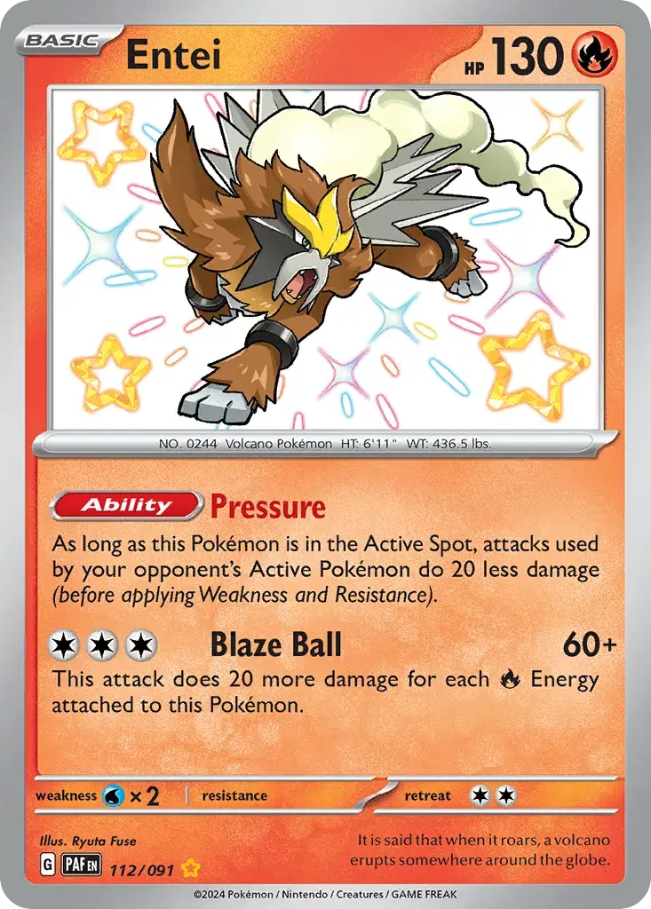 Entei Paldean Fates 112