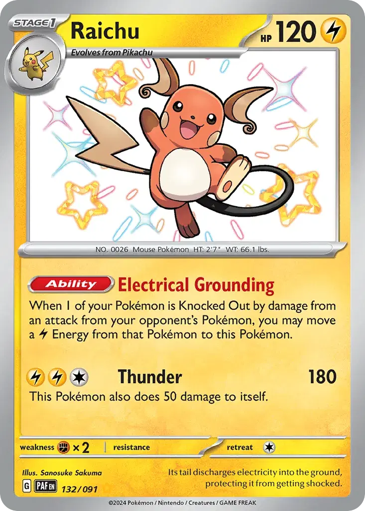 Raichu Paldean Fates 132