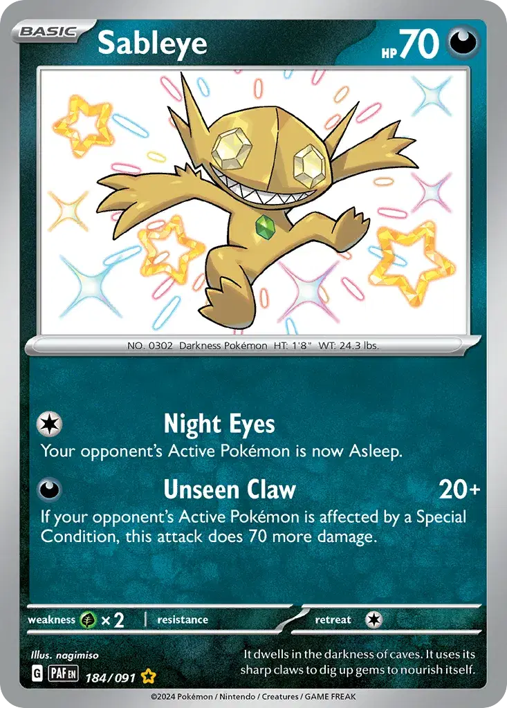 Sableye Paldean Fates 184