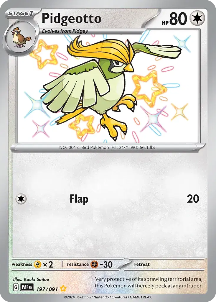 Pidgeotto Paldean Fates 197