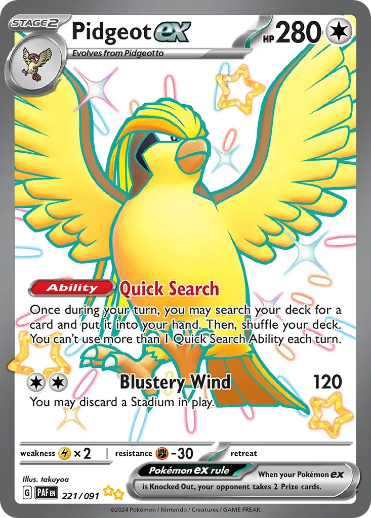 Pidgeot ex Paldean Fates 221
