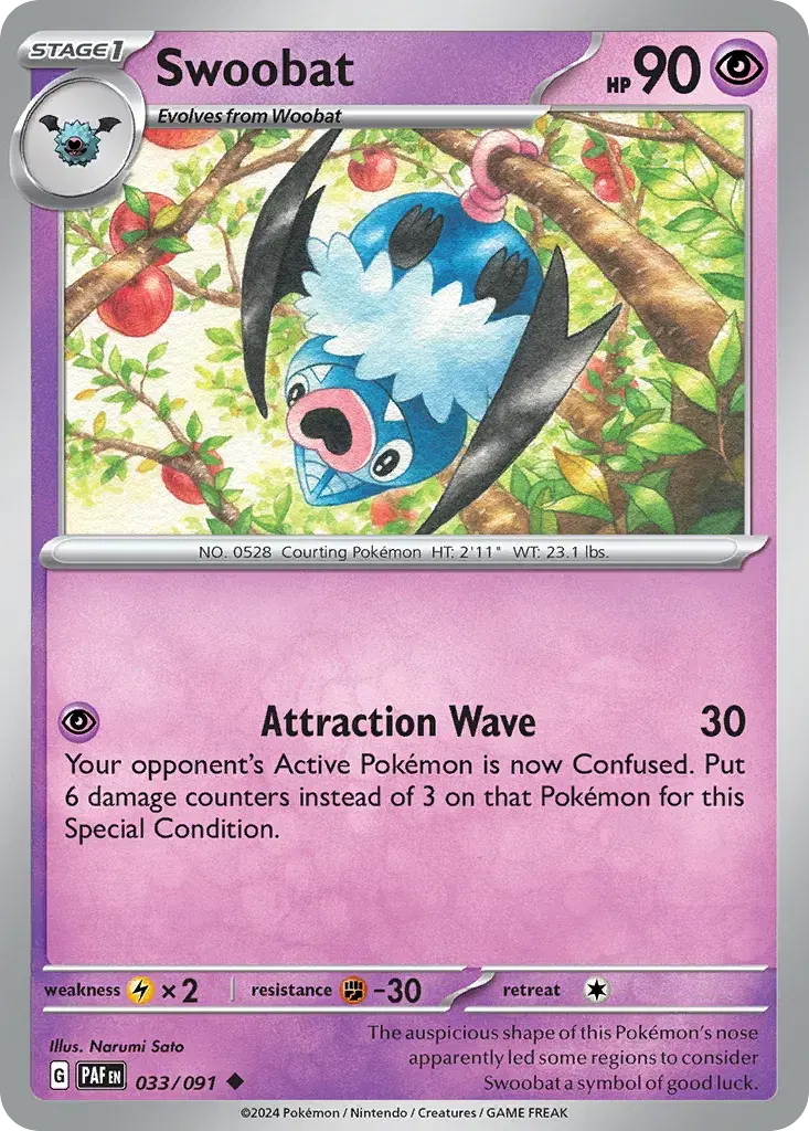 Swoobat Paldean Fates 33