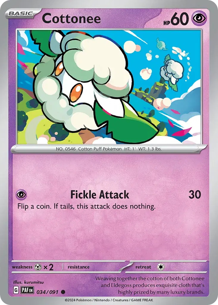 Cottonee Paldean Fates 34