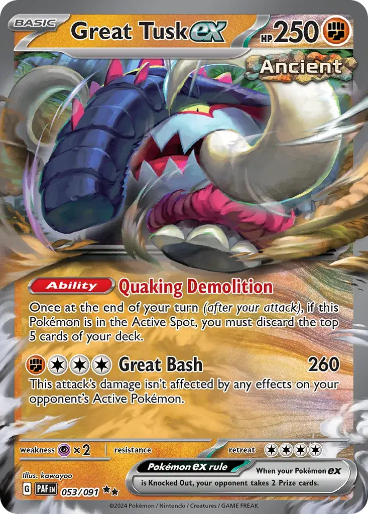 Great Tusk ex Paldean Fates 53