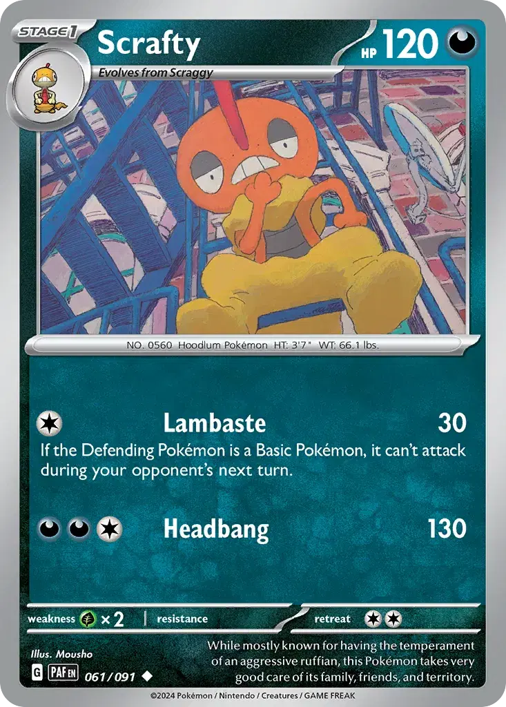 Scrafty Paldean Fates 61