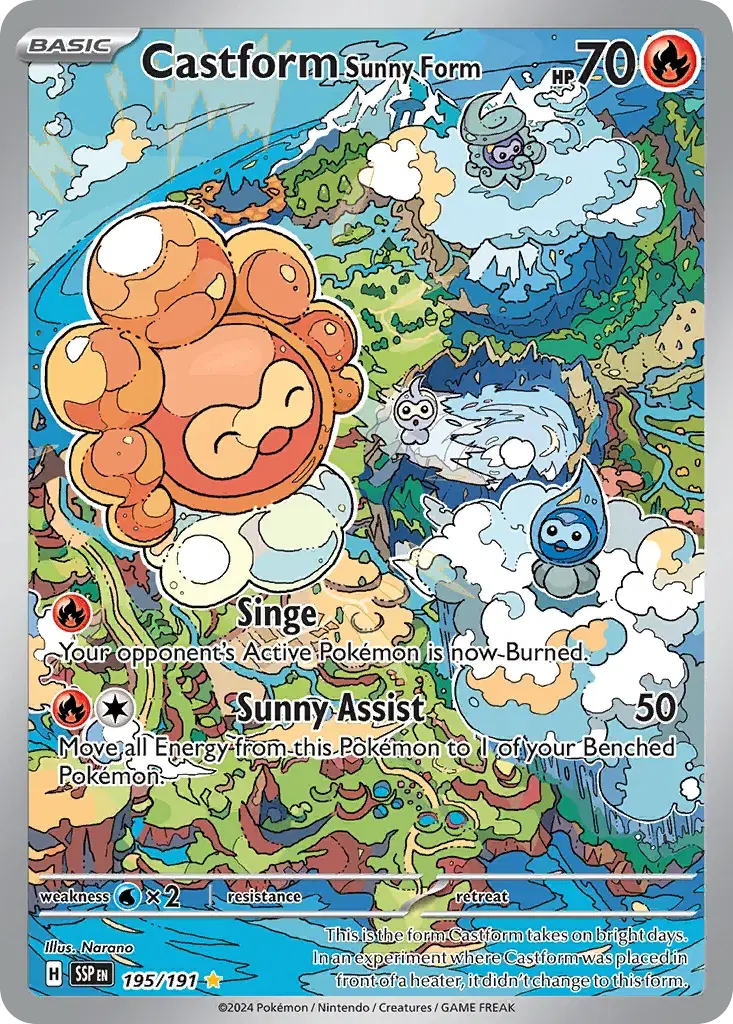 Castform Sunny Form Surging Sparks 195