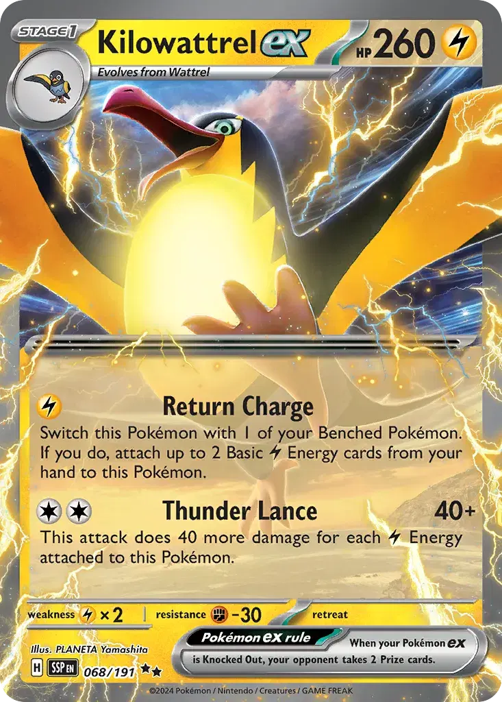Kilowattrel ex Surging Sparks 68