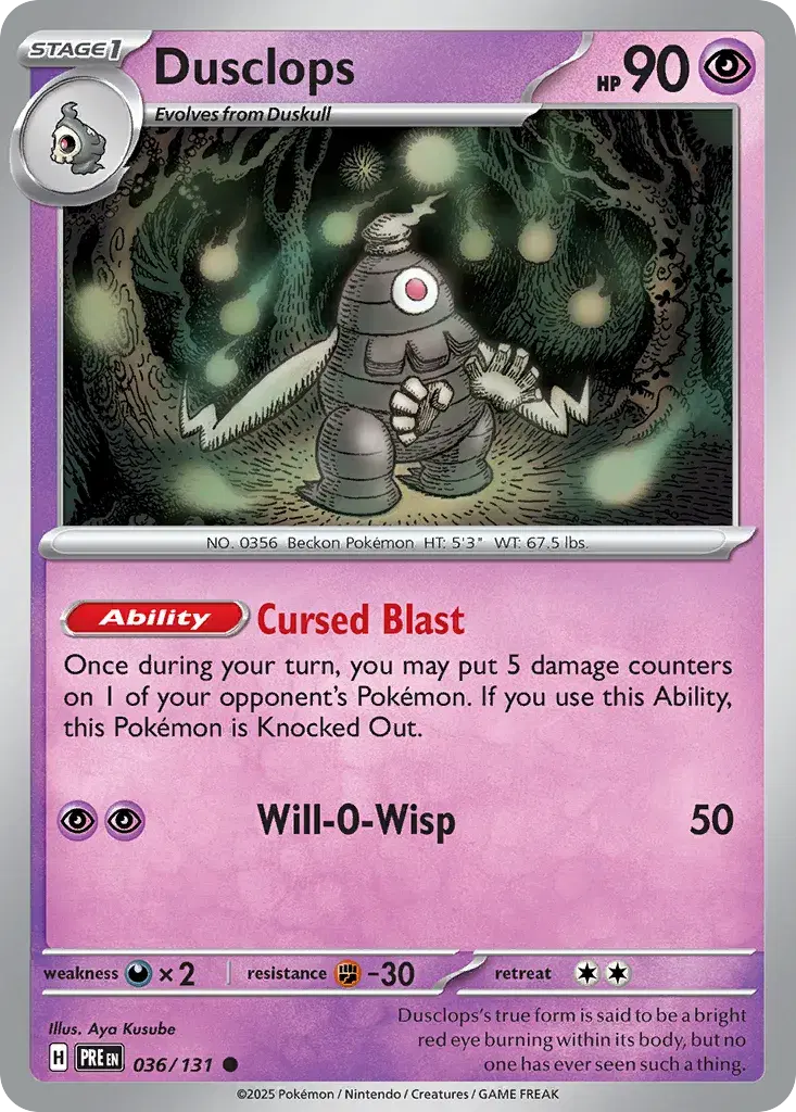 Dusclops Prismatic Evolutions 36