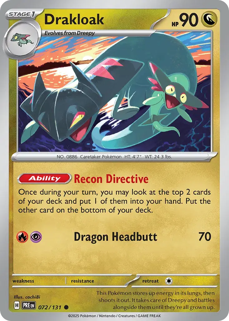 Drakloak Prismatic Evolutions 72