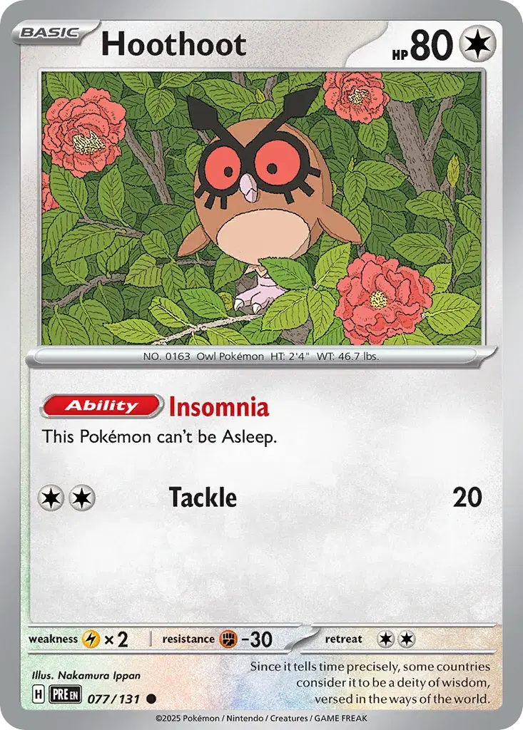 Hoothoot Prismatic Evolutions 77