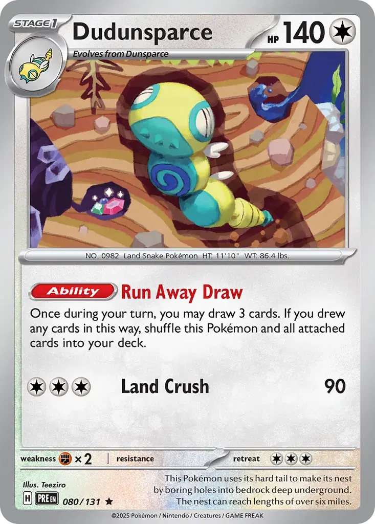 Dudunsparce Prismatic Evolutions 80