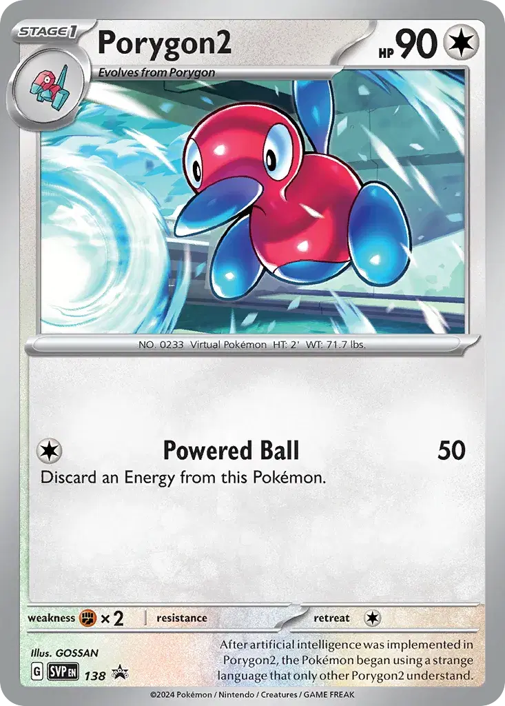 Porygon2 Scarlet & Violet Black Star Promos 138