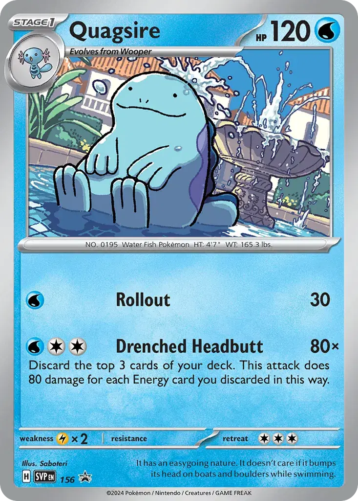 Quagsire Scarlet & Violet Black Star Promos 156