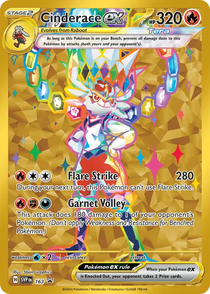 Cinderace ex Scarlet & Violet Black Star Promos 163