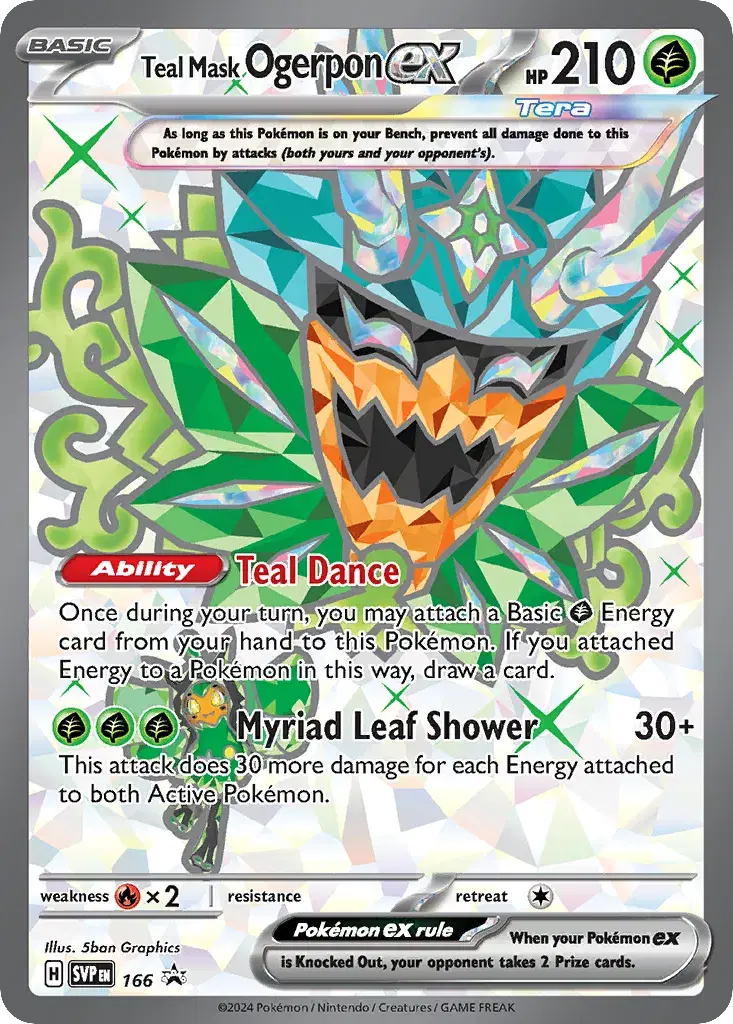 Teal Mask Ogerpon ex Scarlet & Violet Black Star Promos 166