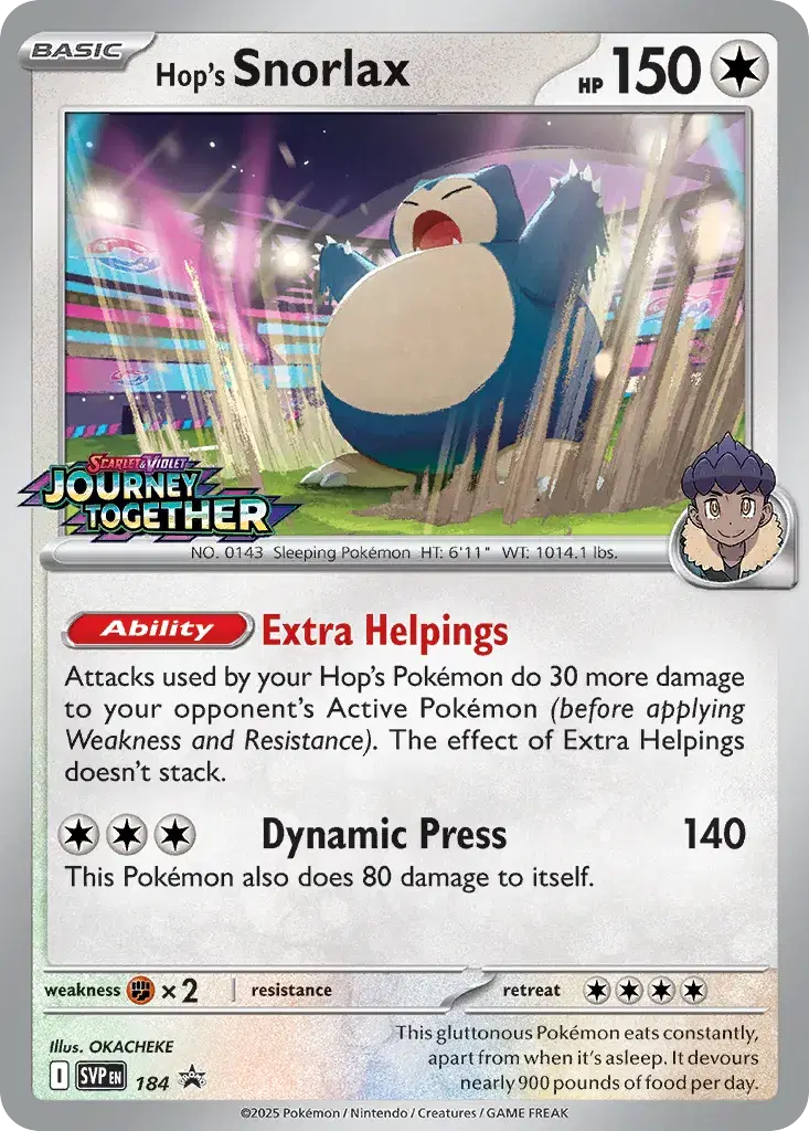 Hop's Snorlax Scarlet & Violet Black Star Promos 184