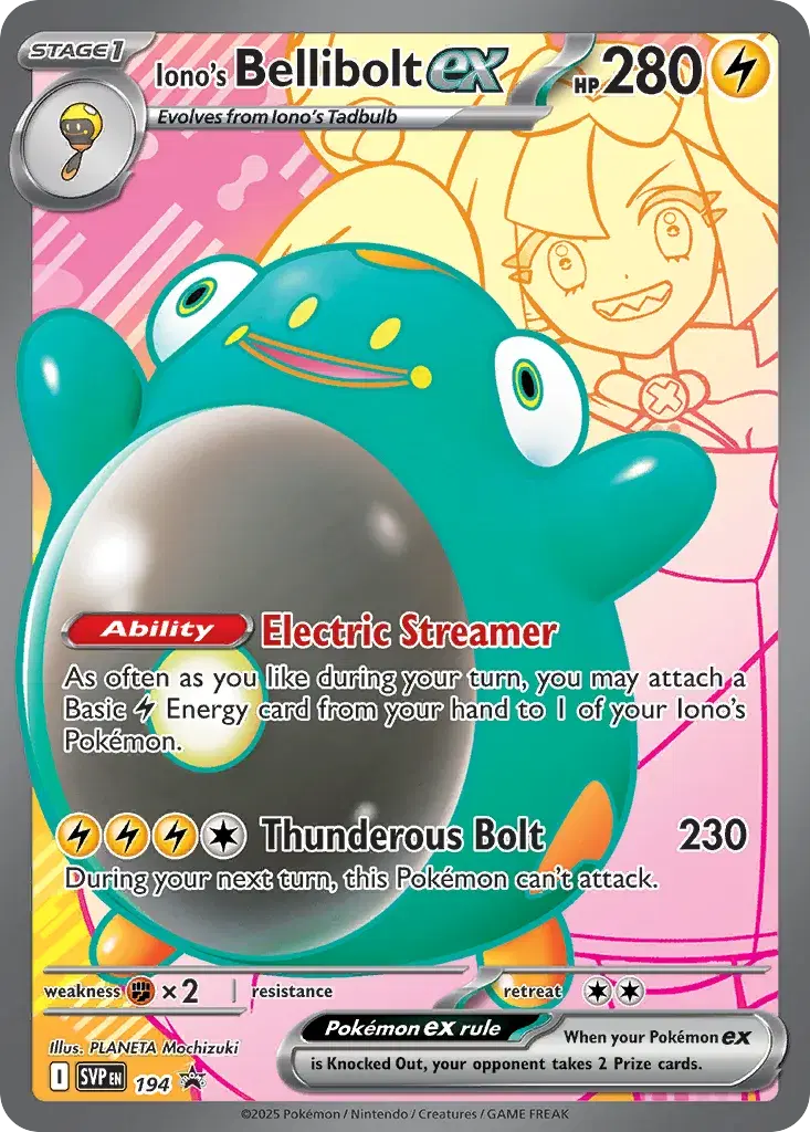 Iono's Bellibolt ex Scarlet & Violet Black Star Promos 194