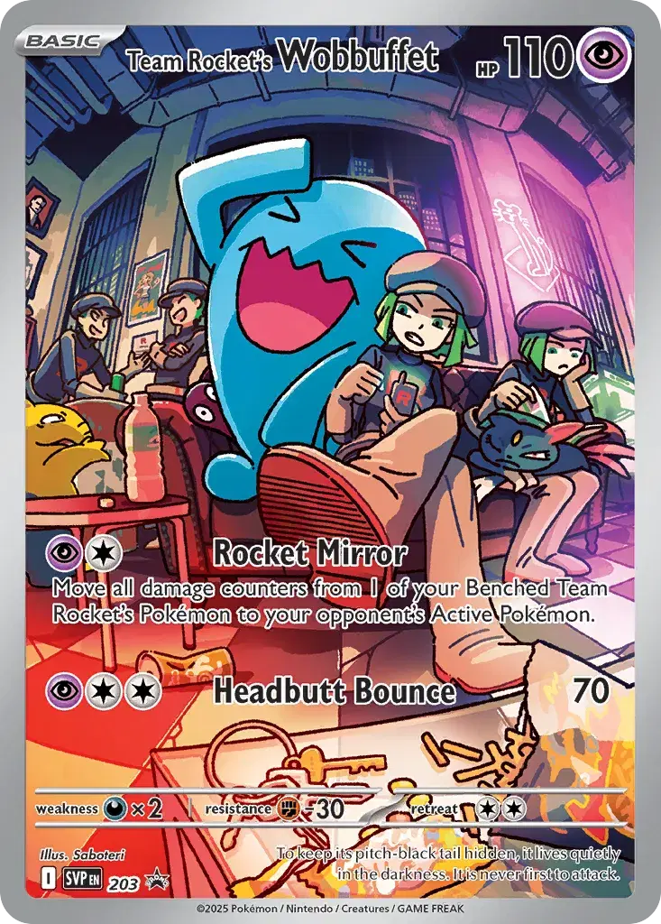 Team Rocket's Wobbuffet Scarlet & Violet Black Star Promos 203
